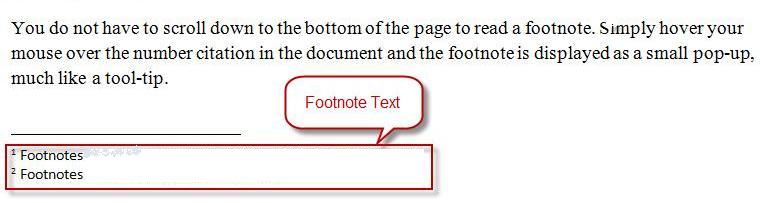 Referencing using footnotes